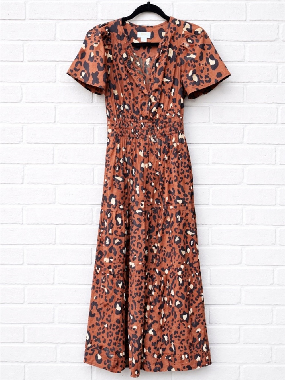 Maeve The Somerset Dress Leopard Print Shortsleeve Tiered Maxi Anthropologie
